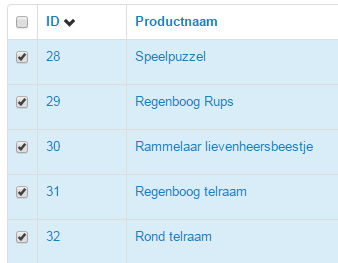 Producten selecteren