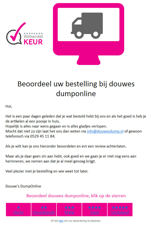 Voorbeeld uitnodiging reviews per mail