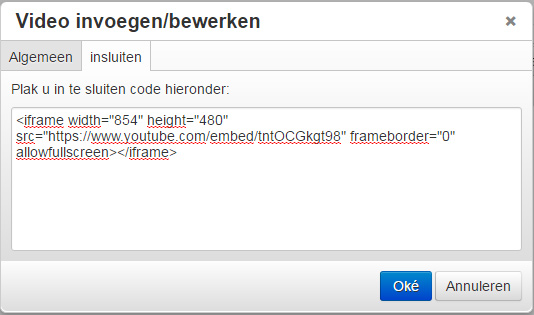 YouTube insluitcode plakken