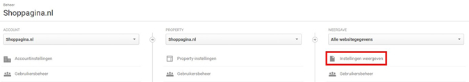 Google Analytics Instellingen
